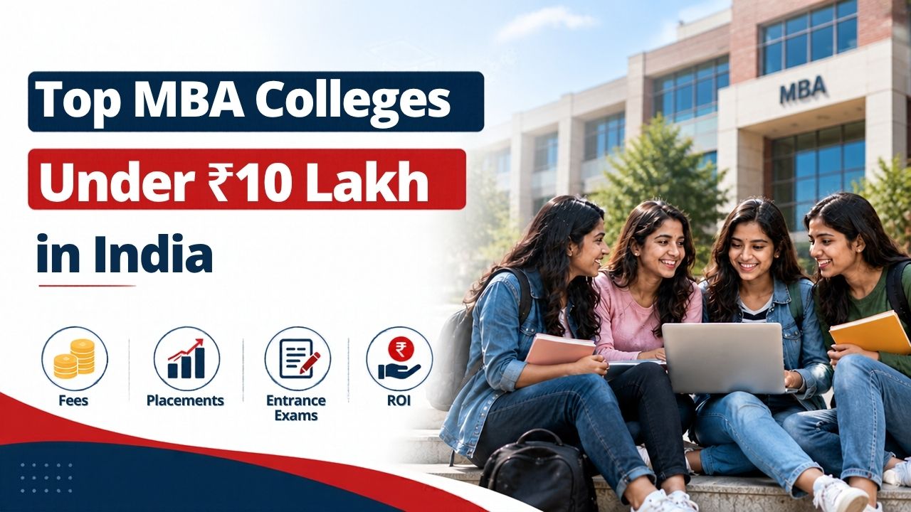 Top MBA Colleges Under ₹10 Lakh in India : Fees, Placements, Entrance Exams and ROI