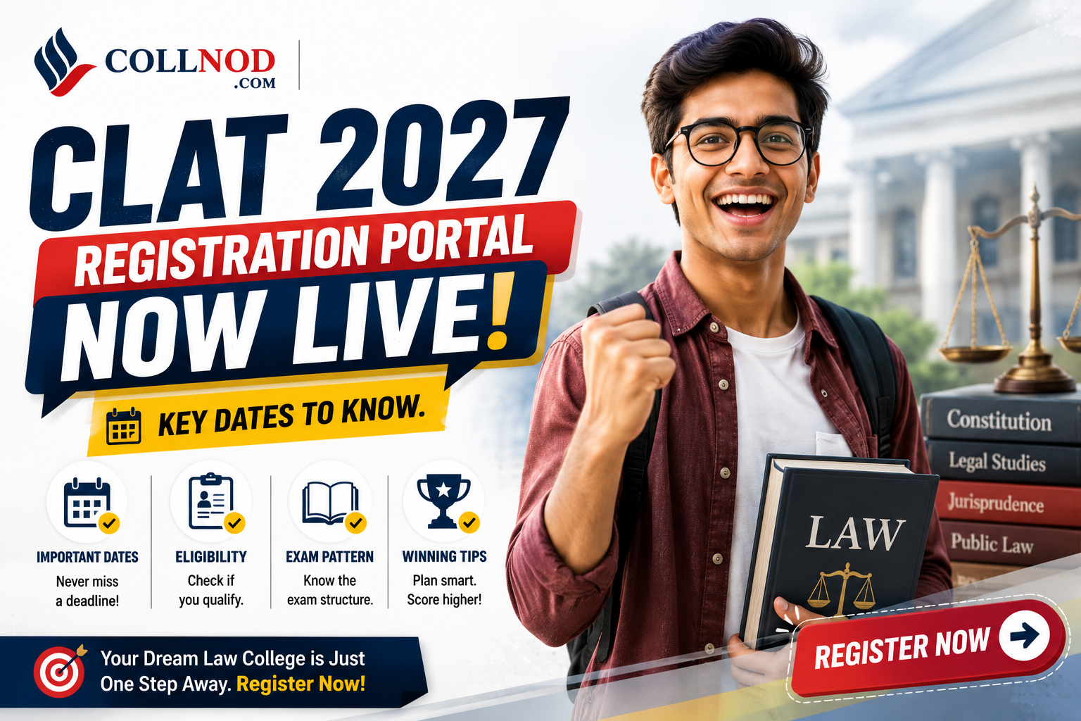 CLAT 2027 Registration Portal Now Live! Key Dates to Know.